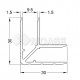 Maten van dubbelwandig 0170 hoekprofiel voor 9 mm platen